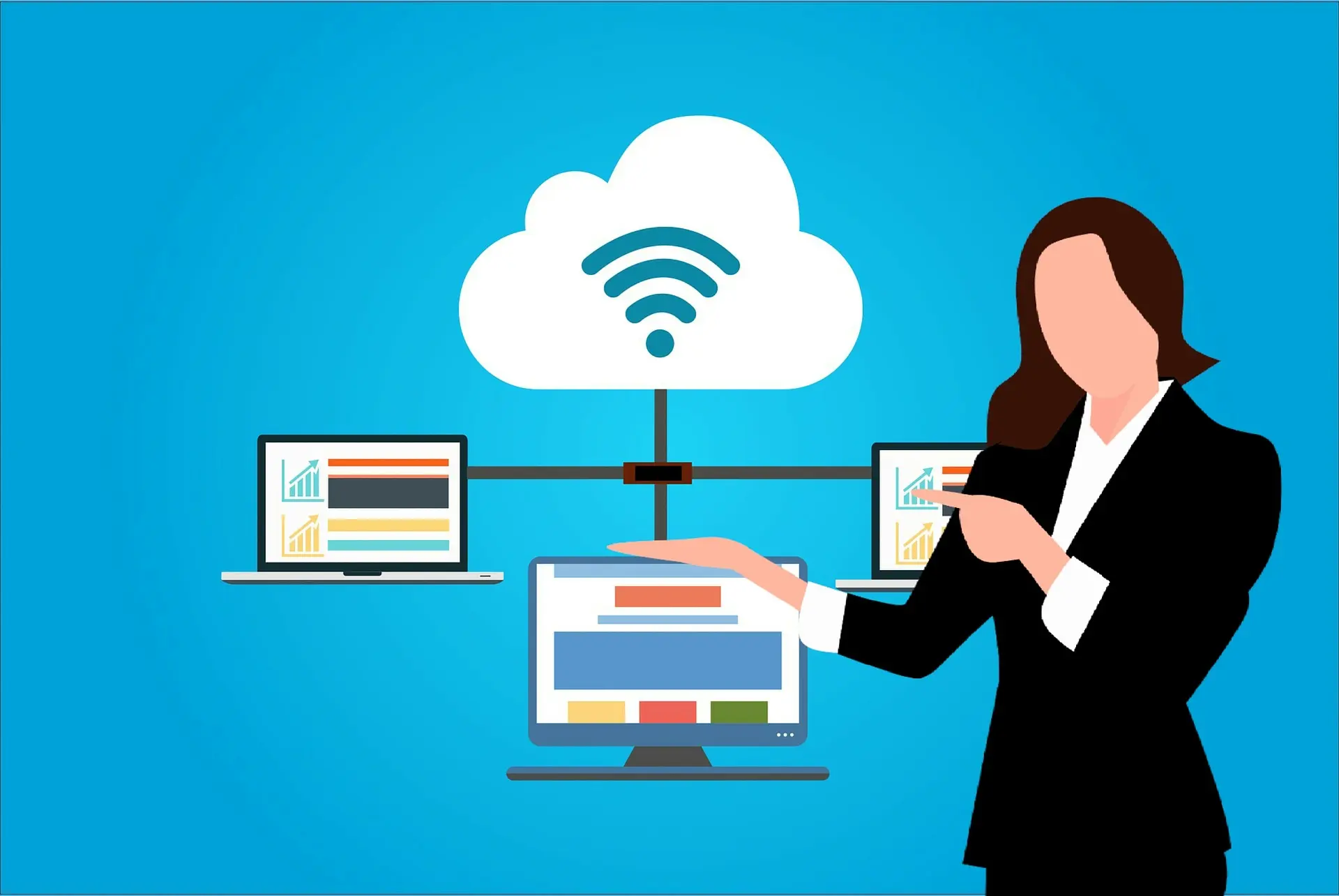 Cloud server infrastructure visual tied to billing stack limits